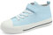 Casbeam Mädchen Blaue Schuhe Jungen Casual Canvas einstellbar Klettverschluss Slip On Schuhe Kinder leicht atmungsaktiv Laufschuhe Big Kid Plus 37 EU