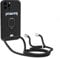 yanasuo Camera Protection Lanyard Phone Case for iphone 15 Pro, Card Holder, Slide Camera Cover, Silicone Cord Strap rope Shell TPU Shockproof Bumper Cover-Black