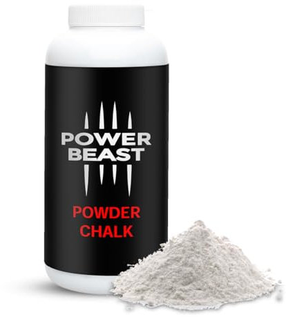 POWER BEAST Bottiglia con Magnesite in Polvere, Gesso Sportive, Powder Chalk, Palla Gesso, Pallina Magnesite, Cross Training, Grip, Sollevamento Pesi, Boulder, Arrampicata, Paddle, PoleDance.