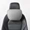 POKSRI Echtes Rindsleder nackenkissen Auto,kopfstütze Auto nackenstütze,Echtes Leder Unterstützung Kissen,Pflanzenbasiertes Polyester,30x19cm Nachfüllbar&Verstellbar Fahrzeug (Grau,1p)