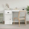 FENLAX Computertisch Mit Schublade Aus Holzwerkstoff 115x50x75 cm Weiß - Schülerschreibtisch, Arbeitstisch, Modernen Schreibtisch Mit Stauraum - Büromöbel für Home Office