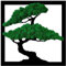 ProArts Moosbild Bonsai Baum Quadrat Dunkel - Moosbilder mit Rahmen 30x30cm - Mooswand Lebend Natürliches - Pflanzenbild Handgefertigt mit Dunkelmoos