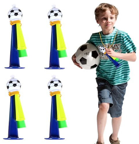 Lithyc 4 StüCk TröTen FußBall, TröTe Laut,JubelhöRner, FußBallhöRner, FußBallspielstadionhöRner, Kinder-Kunststoff-Hornspielzeug, Geeignet für KinderfußBall-Mottopartys