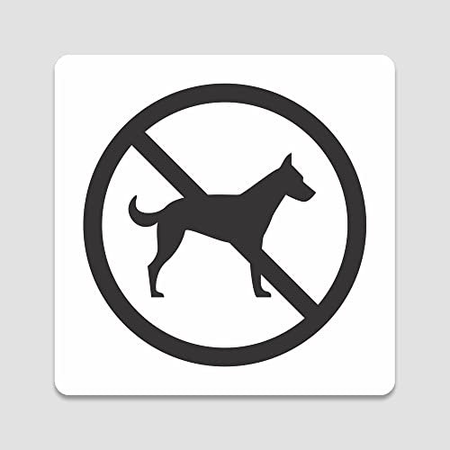 PVC Aufkleber Schild - Eckig 12 x 12 cm - Selbstklebend - Weiß - UV beständig - Für Innen und Außen (Hunde verboten)