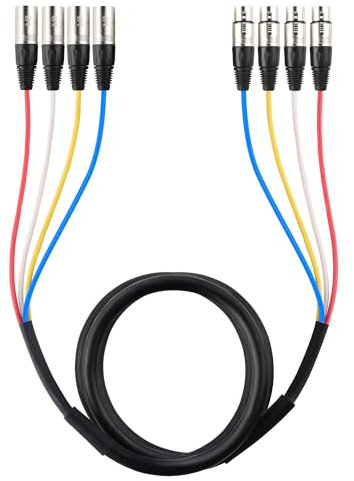 Cable Matters 4-Channel XLR Male to Female Snake Cable/XLR Snake Cable - 6ft, Professional Audio Connectivity with Shielding and Color-Coded Channels