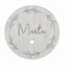 Personalisierte Namensscheibe Baby mit Blumenkranz | Holzscheibe mit Namen | Ankündigung zur Geburt | Geschenkidee (10 cm)