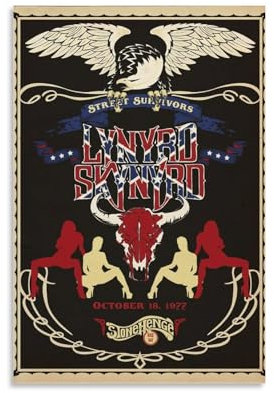 Lynyrd Skynyrd Musikposter, Albumcover, Poster, Bandposter, Retro-Poster, Schlafzimmer, Musikposter, Rapper, Poster, Wandkunst, Leinwandposter, Raumdekoration, ästhetische Poster, Druck, Dekoration,