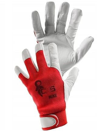 CXS MIKE Guantes de trabajo para niños en piel suave - Indispensables para bricolaje y aficiones. Guantes para niños con cierre de velcro en el puño, (talla 5 XXS, 1 par)