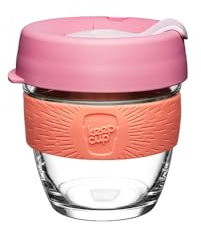KeepCup Brew, Reusable Coffee Cup - Tempered Glass and Splashproof Sipper Lid, Small 8oz/227ml - Tangerine