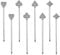 8Pcs Beautiful Stainless Steel Cocktail Sticks Cute Fancy Cocktail Skewers Fashionable Metal Martini Skewers Drink Picks for Cocktail Party, Barbeque Snacks