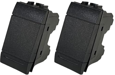 Voltix Set di 2 Interruttori Compatibili con Bticino Living Light e Living International, Pulsante compatibile con bticino living interruttore (2 Pezzi Pulsante 1P)