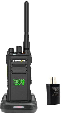 Retevis NR30D DMR Radio Portatile, Radio Bidirezionale ad Alta Potenza Impermeabile IP67, 2800mAh, Walkie Talkie Digitali Con Cancellazione del Rumore Compatibili Con AES256 Per All'Aperto (1 Pz)
