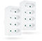 feletec 4-fach Steckdosenadapter 4x Euro, weiß, 2 Stück, Mehrfachstecker, Mehrfachsteckdose