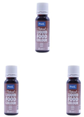 PME 100% Natural Food Colour Liquid - Brown (25ml) (Pack of 3)