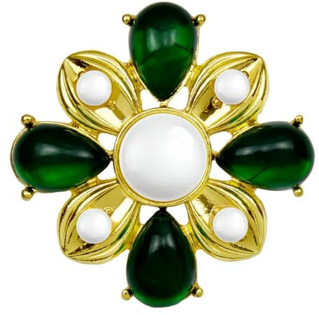 Brosche mit grünem Kreuz für Damen, Oma-Stil, alte Anstecknadel, 2 Farben erhältlich, Winter, Metall Legierter Stahl Acryl, Kein Edelstein