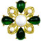 Brosche mit grünem Kreuz für Damen, Oma-Stil, alte Anstecknadel, 2 Farben erhältlich, Winter, Metall Legierter Stahl Acryl, Kein Edelstein