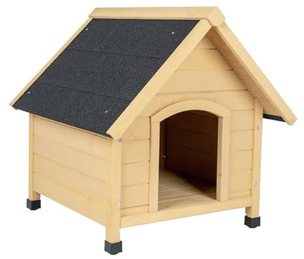 VOSS.PET Hundehütte Liam, Hundehöhle, Hundehaus aus lasiertem Fichtenholz, naturbraun, XL-Kleintierhaus