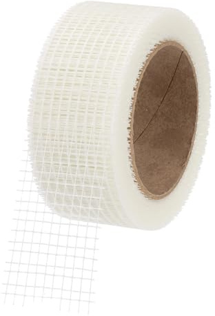 PATIKIL Glasfaser-Gewebeband, 5 cm x 25 m Fiberglas-Reparatur-Patch Selbstklebendes Trockenbau-Fugentape 6 Maschen Wandloch Riss und Naht Patch, Weiß