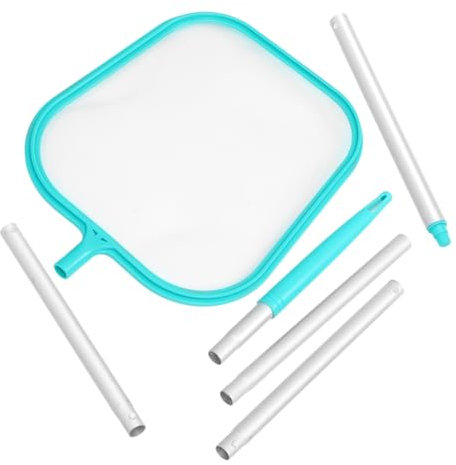 SOIMISS Multifunktionales Pool Reinigungsnetz mit Feinmaschigem Netz und 5-teiligem Teleskopstab aus Aluminium und Kunststoff für Einfache Poolreinigung im Schwimmbad