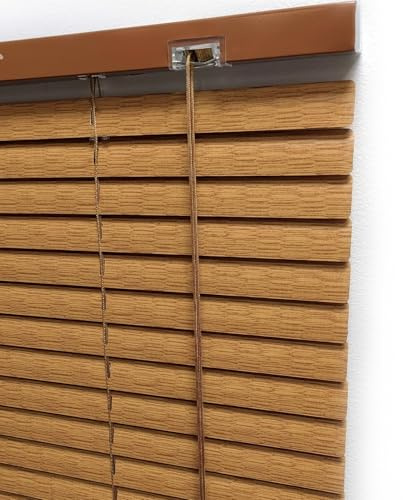 Aluminium Jalousie für Fenster Retro Holzmaserung,Horizontal Jalousien 25mm Lamelle Maßanfertigung Alu Lamellen Venezianische Jalousette Rollo Plissee (Wood,W160cm×H200cm)