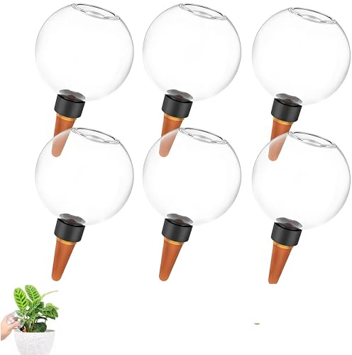 Aodejoy Dispositif D'Arrosage Automatique en Forme de Boule 500ml, Globes D'Arrosage de Plantes, Spike D'Arrosage, Dispositif D'Arrosage Portable, Globes D'Arrosage d'eau pour La Maison (6 Pcs)