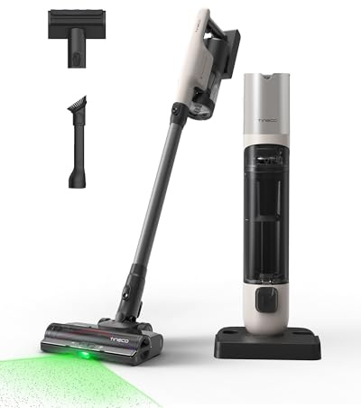 Tineco Pure One Station 5 Pro aspirateur Balai sans Fil avec Base Auto-Vide 2.5 L, 100 Min d’Autonomie, Brosse Anti-Enroulement, Détection Poussière LED 120°, 200 AW, Accessoires pour Multi-Surfaces.