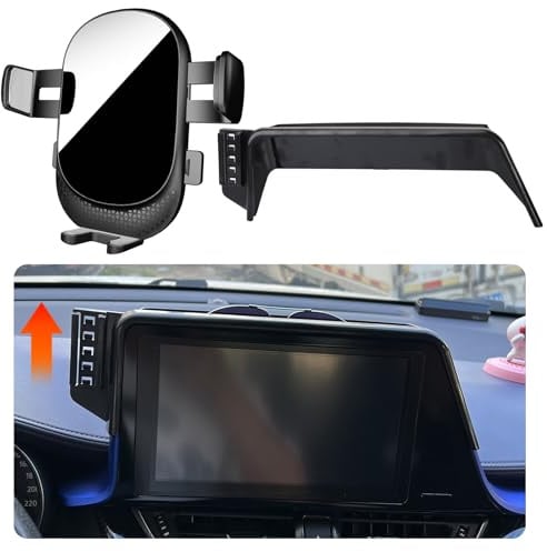 Kacarx Soporte Movil Coche para Toyota C-HR Accesorios [Solo Compatible con Toyota CHR,años 2016-2023] Rotativo 360°、Operación con una Mano、Fácil de Instalar
