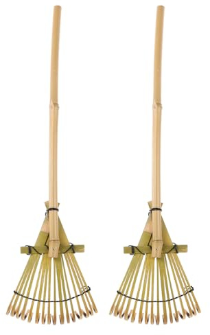 Kleine Bambus Gartenrechen 2 Stück 50cm Japanischer Stil