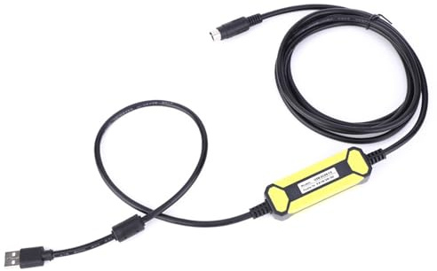 Dioche Kabel PLC Programmierkabel für FX1S/1N/2N/3U FX-Serie PLC USB-SC09 – 2,5 Meter Langlebiges Datenkabel mit Integrierter LED-Anzeige und Magnetring für Signalstabilität
