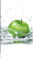 Pixxprint Grüner Apfel fällt ins Wasser, Größe: 100x70cm, Leinwandbild, fertig gespannt, Wandbild, Dekoration, Kunstdruck, kein Poster