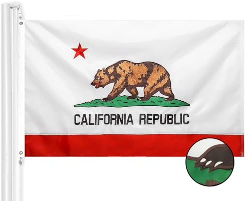 winbee American Flagge – eingestickte Sterne und genäht Streifen, nachhaltige, Nylon ideal für Außeneinsatz, UV-geschützt, tough-tex der stärksten California State Flag (Embroidered)
