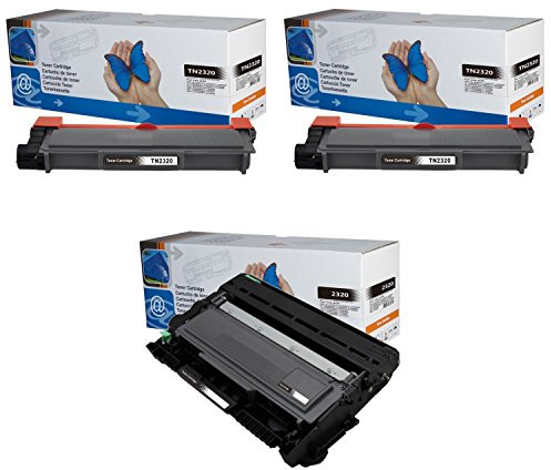 Bildtrommel + 2x Toner kompatibel mit Brother DR2320 / TN2320 TN2310 DCP HL MFC L2300D L2320D L2340DW L2360DN L2365DW L2380DW L2500D L2520DW L2540DN L2560DW L2700DW L2720DW L2740DW