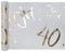 Santex Tischläufer, Weißgold, 40 Jahre, 30 cm x 5 m, Dekostoff, Banner, Tischdecke, Tischläufer