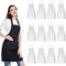 Kochschürze, 12 Stück, Unisex, weiße Schürzen mit 2 geräumigen Taschen, maschinenwaschbar für Küche, Basteln, Grillen, Zeichnen
