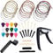 Anvin Kit de accesorios para guitarra acústica, que incluye cuerdas acústicas de guitarra, púas, cejilla, enrollador de cuerdas, pines de puente, púas para guitarristas principiantes (48 PCS)