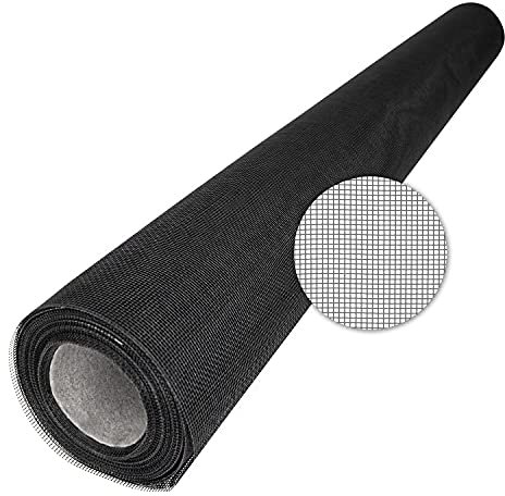 TESO Insektenschutz Gaze - Mückenschutz - Fliegengitter - UV-Beständig - mit PVC Beschichtung - einzeln verpackt (Schwarz, 200 x 200cm)