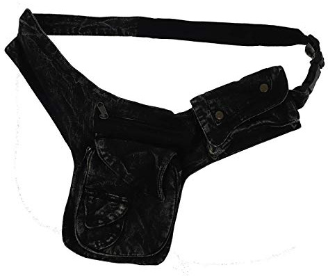 Kunst und Magie Bauchtasche Sidebag Stonewashed Gürteltasche Festivaltasche Hippie Goa