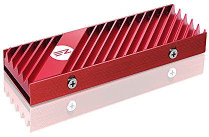 EZDIY-FAB Dissipateur Thermique M.2 SSD 2280, dissipateur Thermique Double Face, radiateur SSD Haute Performance pour PC / PS5 pour PCIE NVME M.2 SSD ou SATA M.2 SSD- Rouge