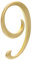 Zayookey Solid Brass House Number Sign 2 Inch Metal Home Address Numbers 3D Mailbox Numbers for Hotel Room Door Street Plaque (Door Number 9)