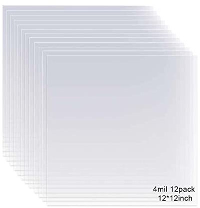 12 Stück 4 mm transparente Mylar-Schablonenblätter, 30,5 x 30,5 cm, Blanko-Schablonen, wiederverwendbares Vorlagenmaterial, machen Sie Ihre eigene Schablone, kompatibel mit Vinyl-Schneidemaschinen