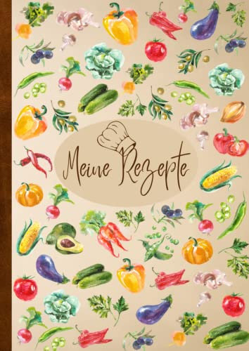 Meine Rezepte - Rezeptbuch zum Selberschreiben: A4 Leeres Kochbuch zum Selberschreiben XXL - Kochbuch Selbst Schreiben - Blanko-Rezeptbuch zum Eintragen - Notizbuch für Rezepte. vintage Deutsche.