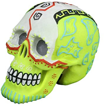 Aqua Della, Dia de Los Muertos Skull 4, 16.7 x 11.7 x 13.2 cm, Multi-Colour, Fish, Multi-Coloure