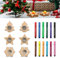 Gohytal Teelichthalter Valentinstag Ostern Eid Ramadan Tauf, 6 PCS Teelichthalter aus Holz mit Aquarellstifte 12 Fabren, Teelichthalter Personalisierbar, Kerzenständer Holz Tischdeko für Wohnzimmer