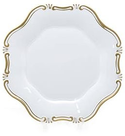 Nataluna 1 Sottopiatto 33 cm Bianco con Bordi Oro