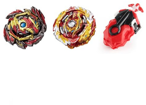 Netoke Gyros Kreisel Set, 4D Metall Fusion Kampf Kreisel, Mit Battling B-184 Launcher LR Geschenk-Set, Modelle: B-145+B-172