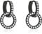 Fcebsty Schwarz Ohrringe Silber 925 Hängend für Mädchen, 10mm S925 Sterling Silber Doppelter Creolen Mit Zirkonia, Double Circle Hoop Schmuck für Hochzeitsgeschenke für Frauen