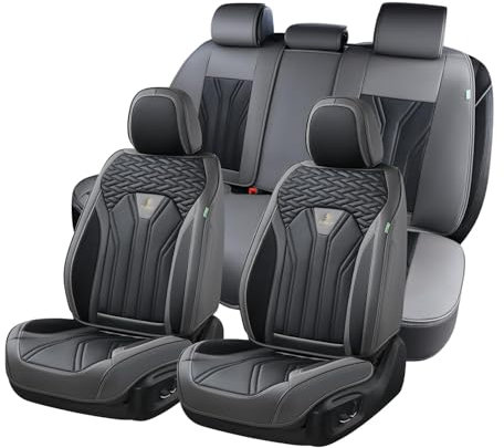 FLORICH Autositzbezüge Leder, Vorder- und Rücksitzbezüge, 5 Stück, komplettes Set, universell passend für die meisten Autos, Limousinen, SUVs und LKWs