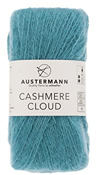 austermann Cashmere Cloud - Kaschmir Wollmischung zum Stricken - Lauflänge 180m je 25g Knäuel Farbe 11 - Tuerkis