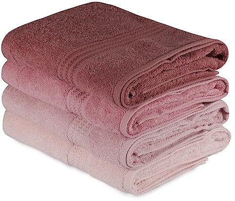 Ensemble de serviettes de bain (4 pièces) rose poudré, vieux rose, rose clair