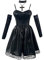 SKAYWHUK Death Note Misa Amane Cosplay Kostüm Goth Kleid Strümpfe Zubehör Halloween Komplettset Erwachsene Frauen